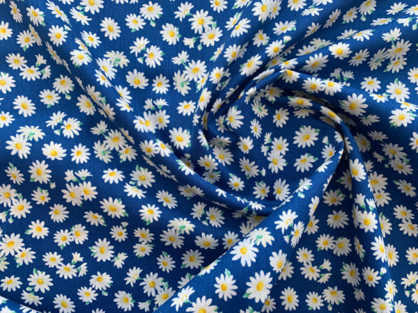 Japanese Cotton Sheeting - Daisy - Blue