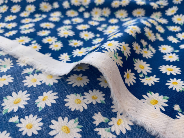 Japanese Cotton Sheeting - Daisy - Blue