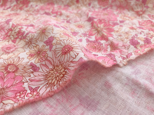 Japanese Cotton Double Gauze – Bubblegum Floral