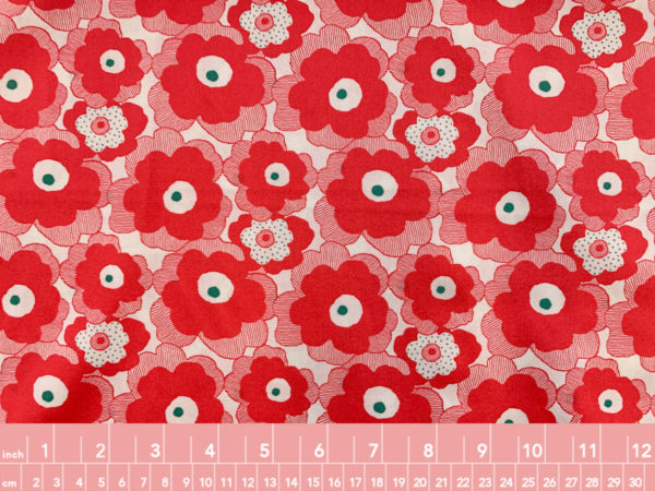 Japanese Cotton Sheeting - Big Red Flowers