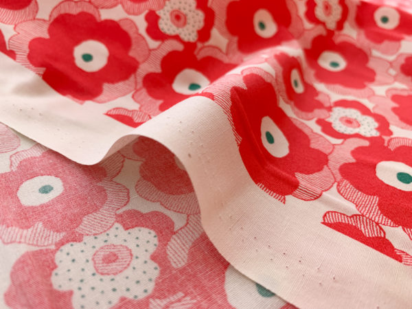 Japanese Cotton Sheeting - Big Red Flowers