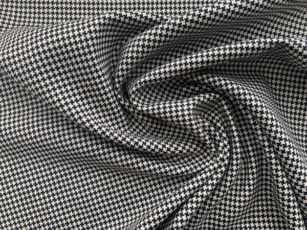 Designer Deadstock - Wool Blend Novelty Suiting - Pinwheel Houndstooth