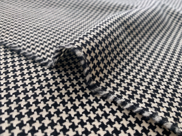 Designer Deadstock - Wool Blend Novelty Suiting - Pinwheel Houndstooth