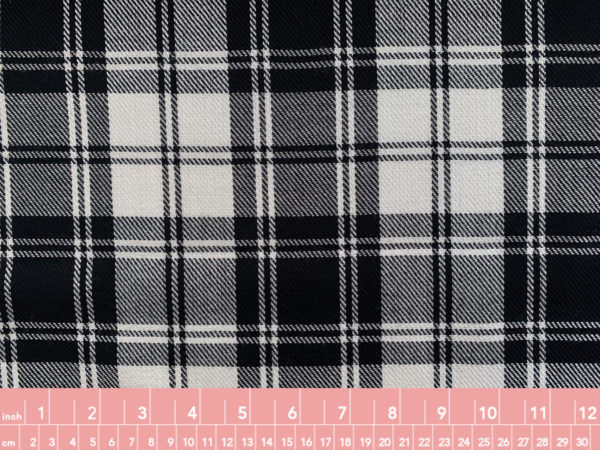 Designer Deadstock - Acrylic/Wool Flannel - Black/White Plaid