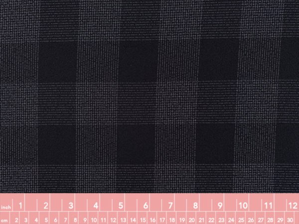 Designer Deadstock - Polyester/Rayon Crepe - Black/White Plaid