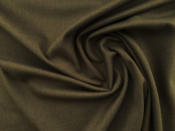 Designer Deadstock - Polyester/Rayon Stretch Twill Suiting - Olive Heather