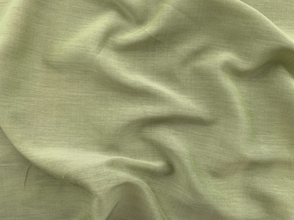 Designer Deadstock – Silk/Cotton Yarn Dyed Lawn – Celadon