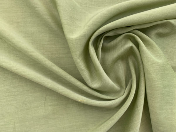 Designer Deadstock – Silk/Cotton Yarn Dyed Lawn – Celadon