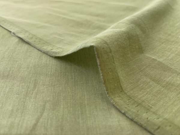 Designer Deadstock – Silk/Cotton Yarn Dyed Lawn – Celadon