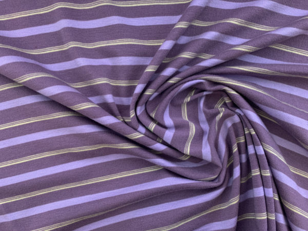 Designer Deadstock – Cotton/Spandex Jersey – Lavender Stripe