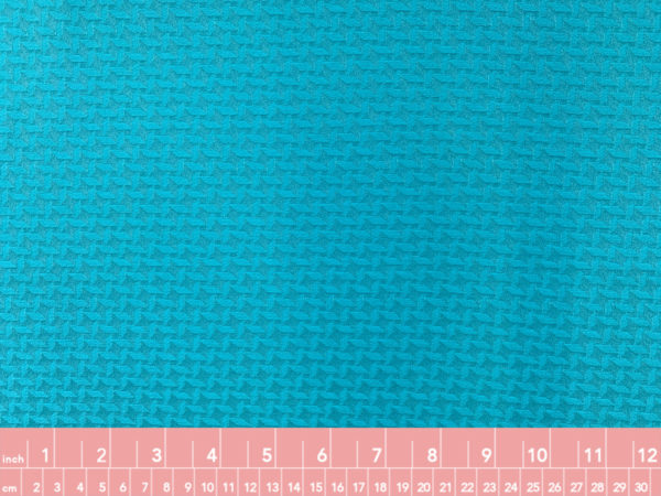 Designer Deadstock – Rayon/Spandex Stretch Houndstooth – Turquoise