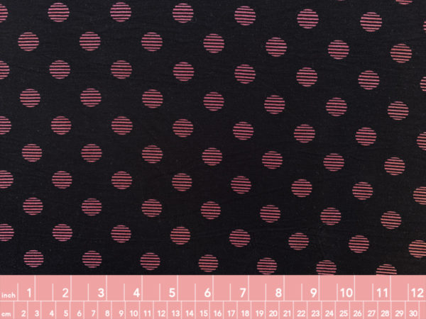 Designer Deadstock - Rayon/Spandex Jersey - Black/Pink Polka Dot