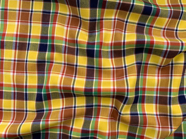 Designer Deadstock - Brushed Cotton Poplin - Primary Plaid