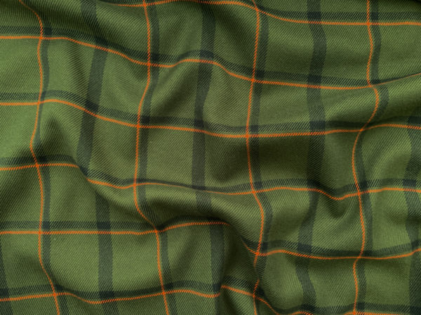 Designer Deadstock - Brushed Cotton/Poly Twill - Green Plaid