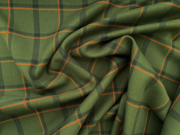 Designer Deadstock - Brushed Cotton/Poly Twill - Green Plaid