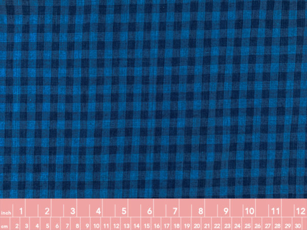 Designer Deadstock - Yarn Dyed Linen/Cotton - Blue Plaid