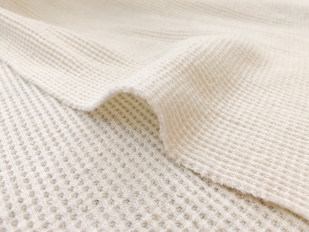 Designer Deadstock - Cotton/Spandex Thermal Knit - Pearl