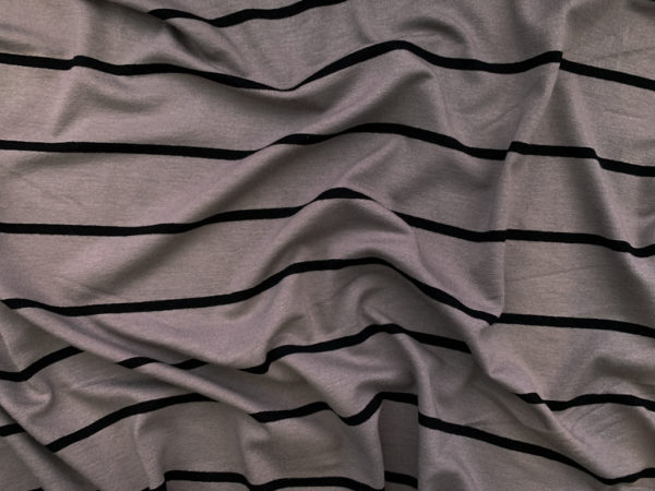 Rayon/Spandex Jersey - Zinfandel/Black Stripe