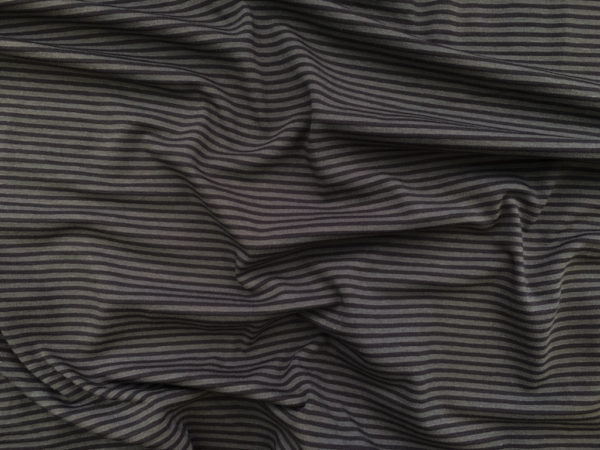 Organic Cotton/Bamboo Jersey - Slate Grey Stripe