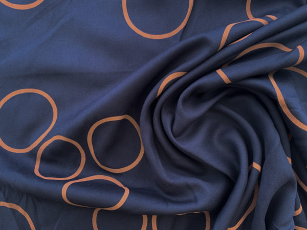 Mind the Maker – Viscose Twill – Circle Around – Indigo Night