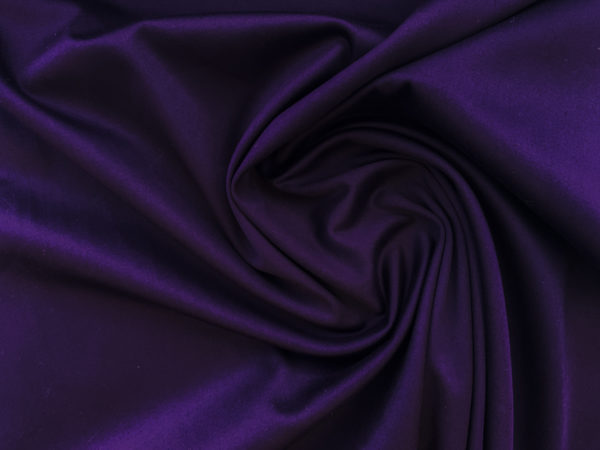 Designer Deadstock - Cotton/Spandex Stretch Sateen - Eggplant