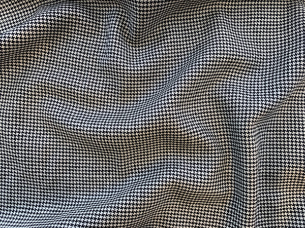 Designer Deadstock - Wool Gabardine - Black/White Houndstooth