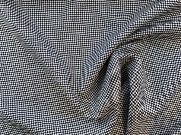 Designer Deadstock - Wool Gabardine - Black/White Houndstooth