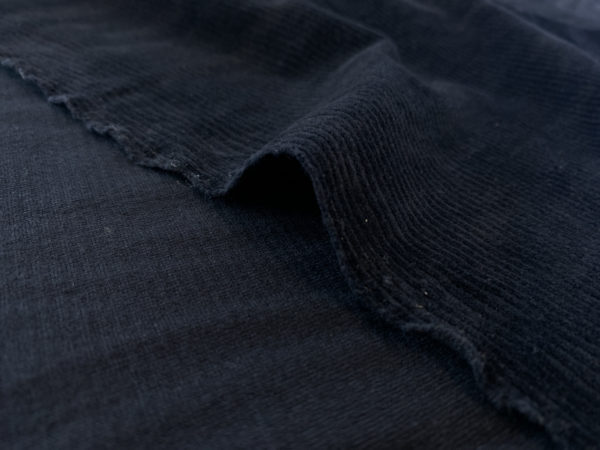 Designer Deadstock - Ribbed Cotton/Poly Velour - Black