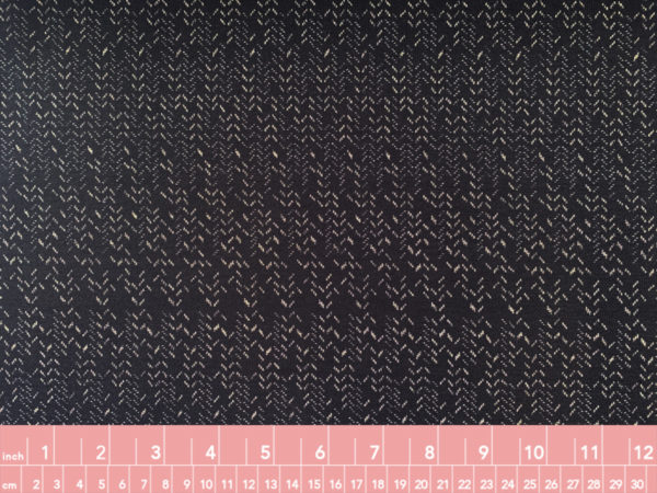 Designer Deadstock - Wool/Acrylic Ponte Knit - Black/Tan Chevron