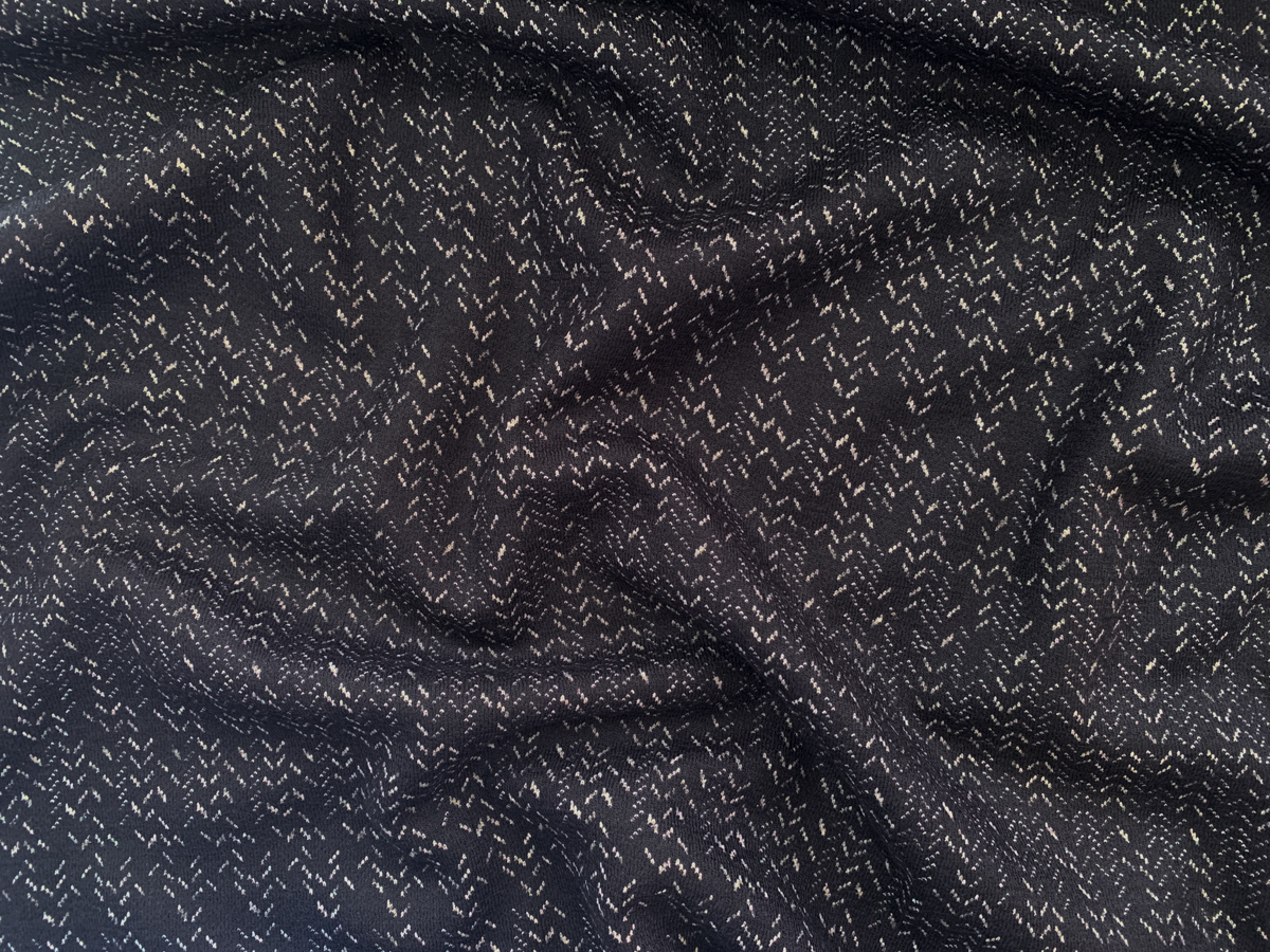 Designer Deadstock - Wool/Acrylic Ponte Knit - Black/Tan Chevron ...