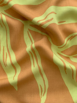 Viscose Poplin Print – Leaves – Sunset