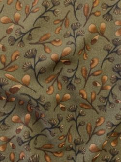 Polyester Challis Print – Mellow Floral – Olive