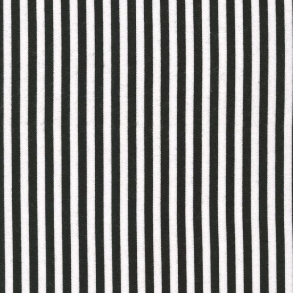 Cotton Flannel - Stripes - Black/White