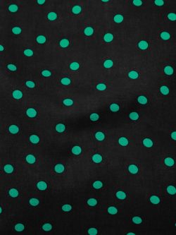 Rayon Challis – Scattered Polka Dots – Black/Jade
