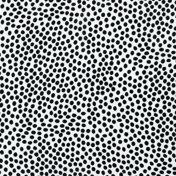 Rayon Challis – Polka Dots - White