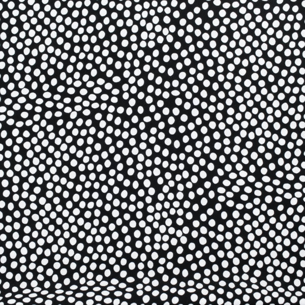 Rayon Challis – Polka Dots - Black