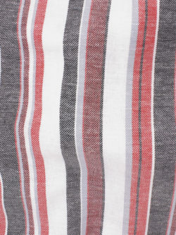 Savanna Cotton/Linen/Rayon Stripe – Red/Black