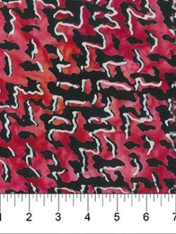 Banyan Cotton Batik - Houndstooth Plaid - Merlot