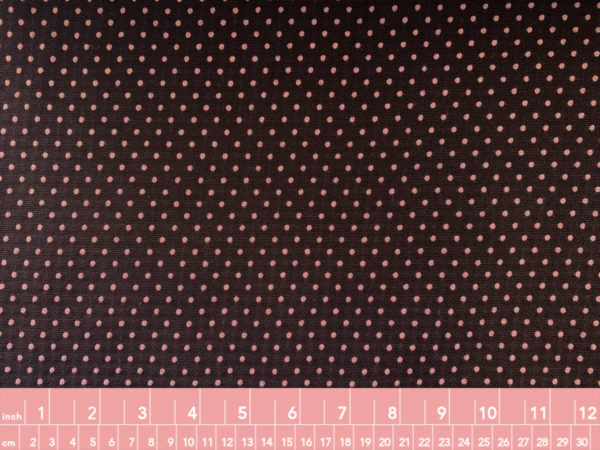 Designer Deadstock – Cotton/Polyester Yarn Dyed Polka Dot – Brown/Pink