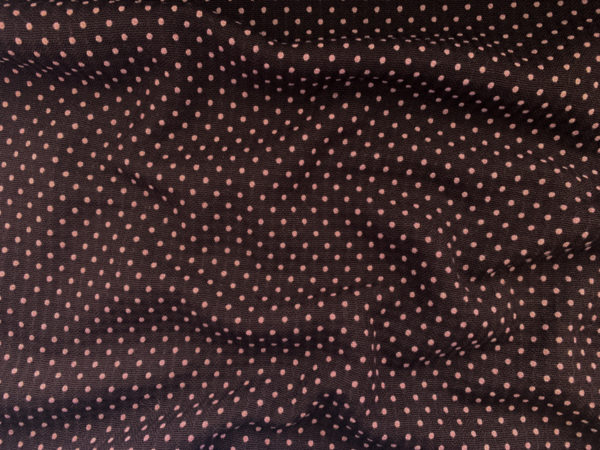 Designer Deadstock – Cotton/Polyester Yarn Dyed Polka Dot – Brown/Pink