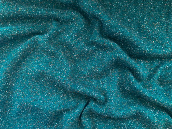 Designer Deadstock – Wool/Acrylic Speckle Sweater Knit – Teal