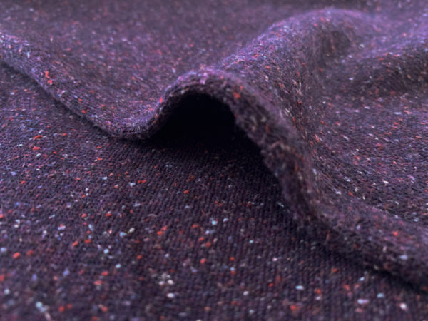 Designer Deadstock - Wool/Acrylic Speckle Sweater Knit - Purple