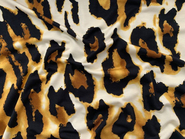 Designer Deadstock - Rayon/Spandex Jersey - Large Leopard Print