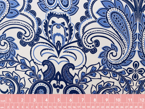 Designer Deadstock - Silk Twill - Blue/White Paisley