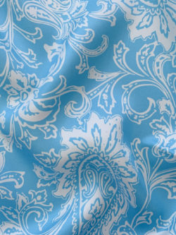 Designer Deadstock - Silk Twill - Blue/Brown Japanese Print