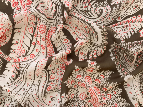 Designer Deadstock - Silk Chiffon - Teal Leopard Print
