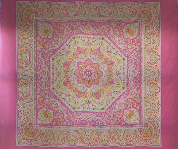 Designer Deadstock - Silk Twill Panel - Light Pink Paisley