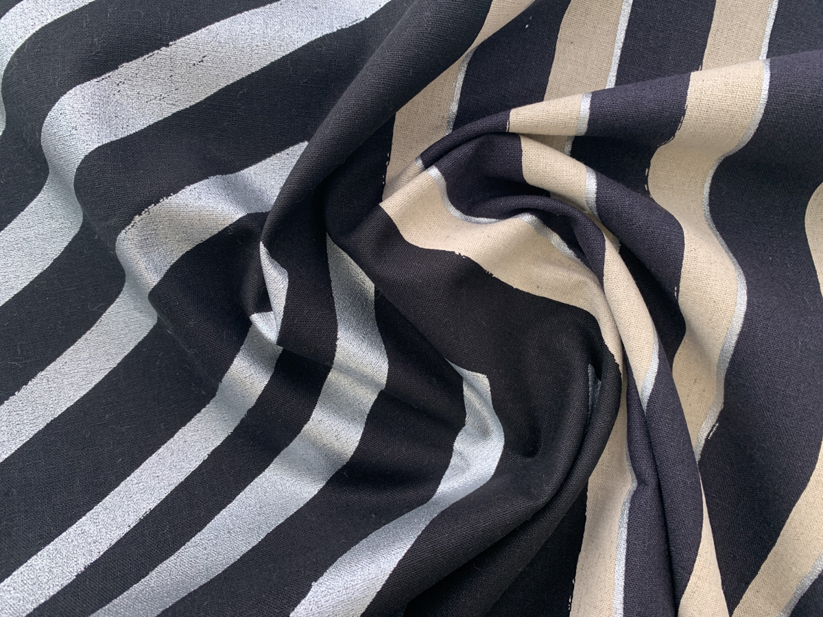 Echino - Cotton/Linen Canvas - Flow - Stripes - Black - Stonemountain ...