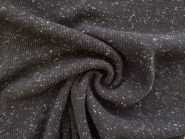 Colorful Speckled Black Cotton Rib by The Yard 