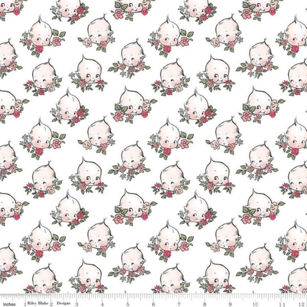 Quilting Cotton – Sew Kewpie – Faces – Cloud